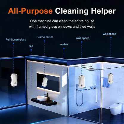 Robot lave-vitre pour vitres, miroirs et carrelage