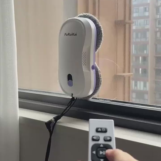 Robot lave-vitre Vitralis en action, piloté à la télécommande